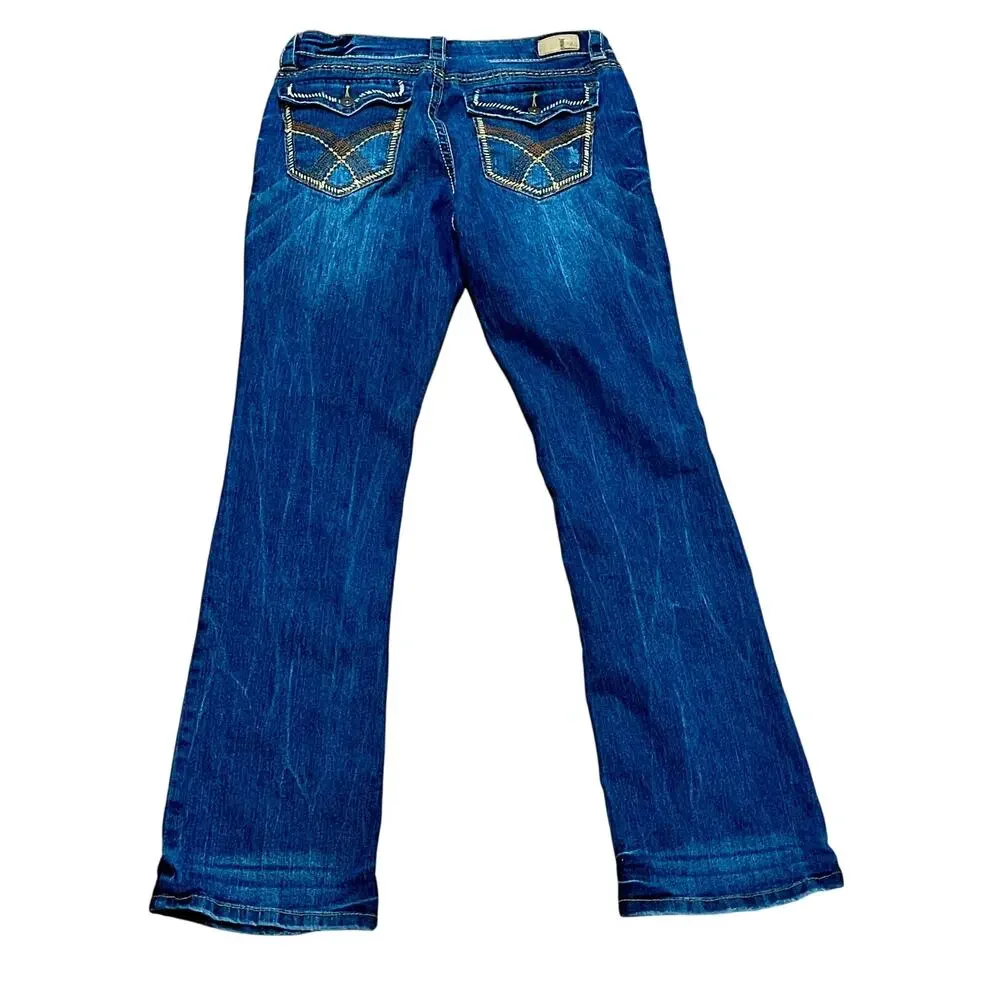 SUPPLIES UNION BAY Women's Blue Jeans Size 8 Bootcut Mid Rise W32 L32 Distressed